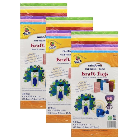 Rainbow Pastel Kraft Bag Assortment, PK84 P0072130